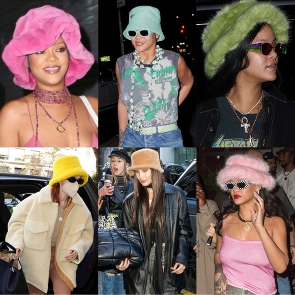 NWOT Fuzzy Wuzzy Faux Fur Bucket Hat in Beige - Picture 2 of 4